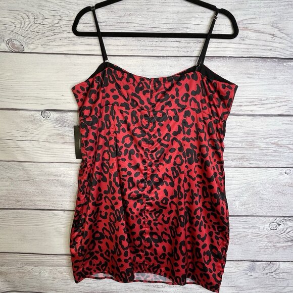 Lulu’s‎ Y2K Slip Dress Size XL Satin Animal Print Red NWT - Picture 11 of 15
